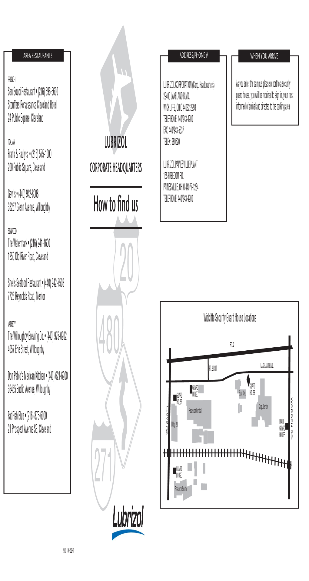 Directions to Wickliffe from Various Areas