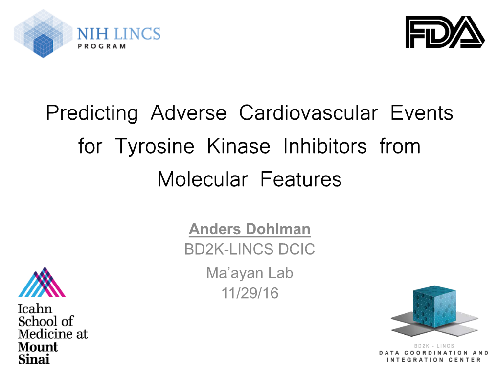 Predicting Adverse Cardiovascular Events for Tyrosine Kinase Inhibitors from Molecular Features