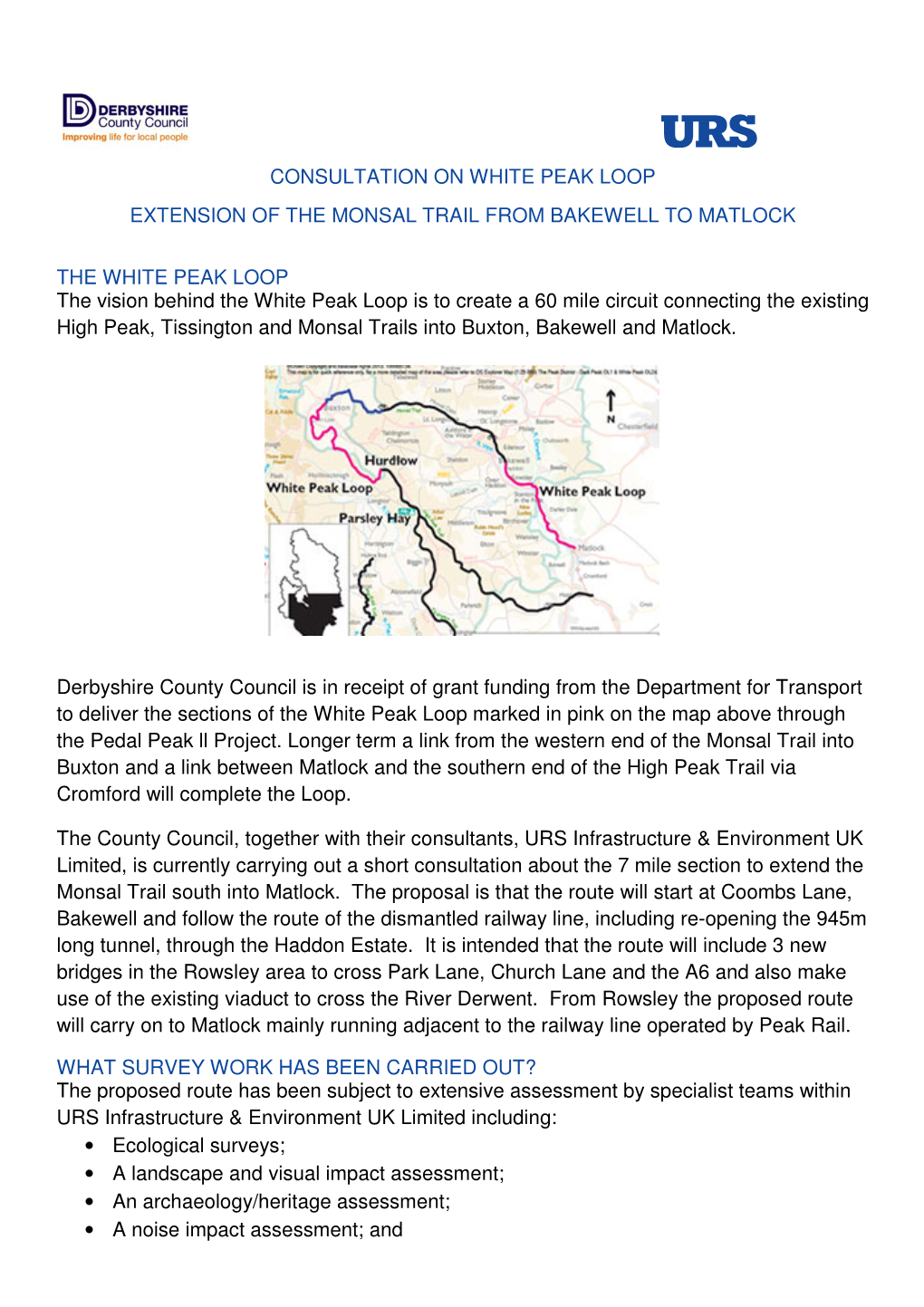 Pedal Peak Information About the White Peak Loop Consultation