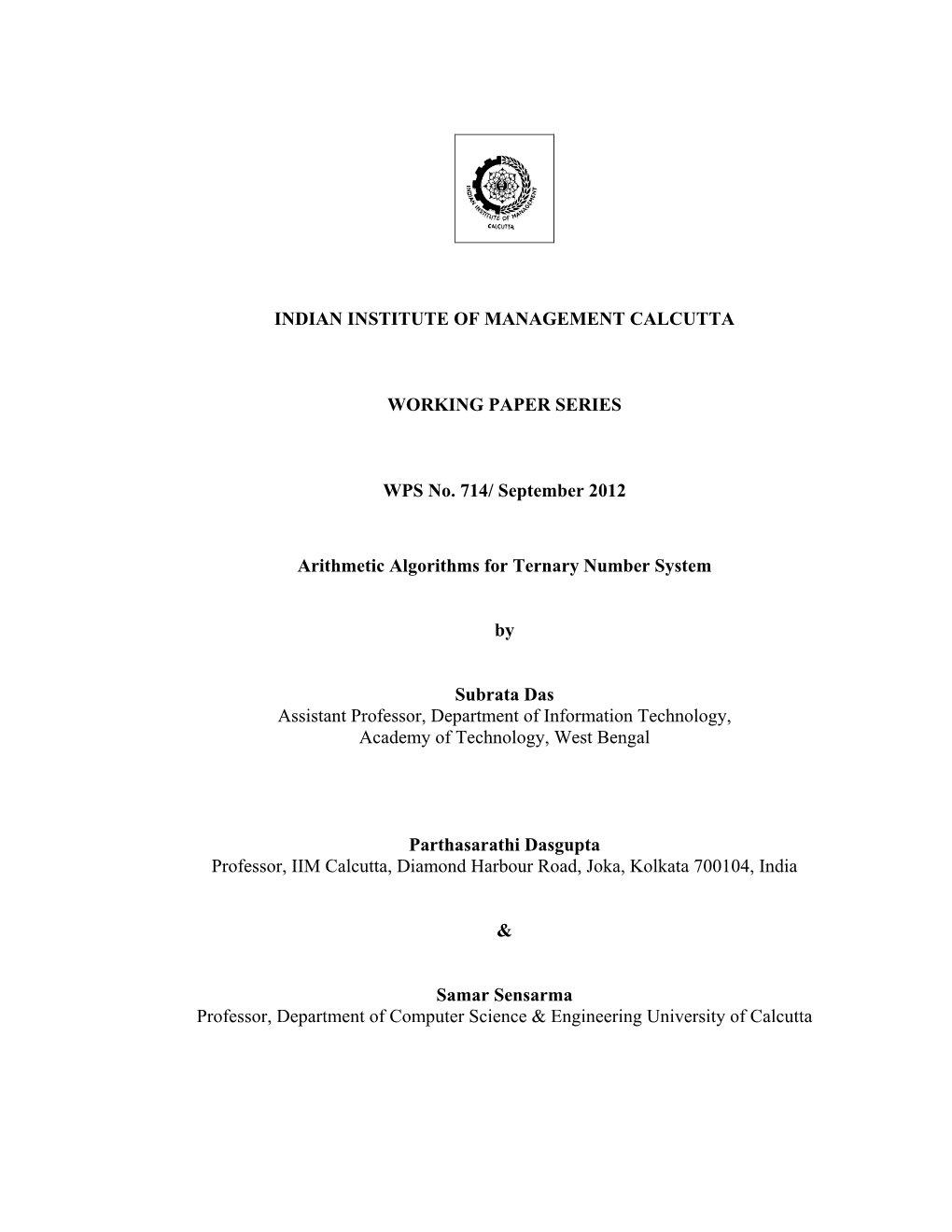 Arithmetic Algorithms for Ternary Number System