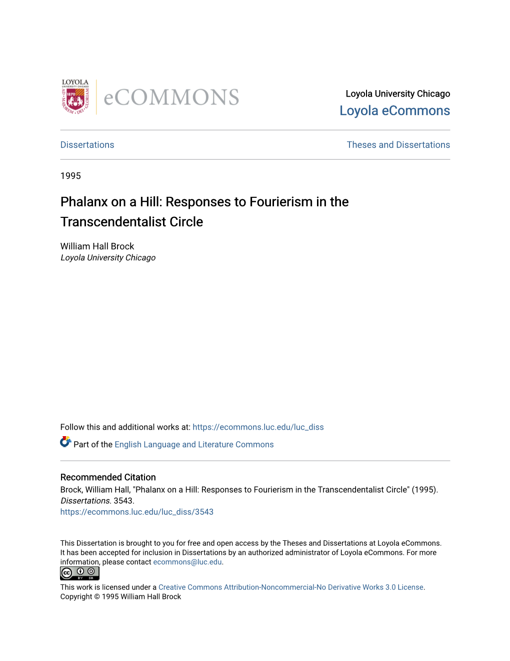 Phalanx on a Hill: Responses to Fourierism in the Transcendentalist Circle