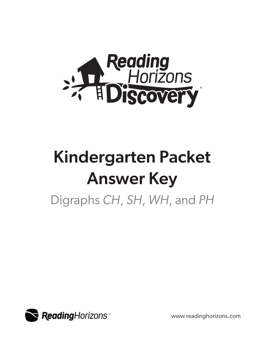 Kindergarten Packet Answer Key Digraphs CH, SH, WH, and PH