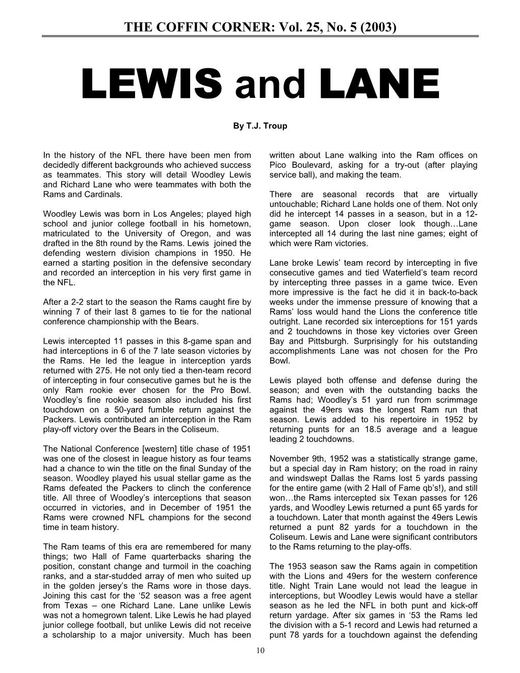 LEWIS and LANE