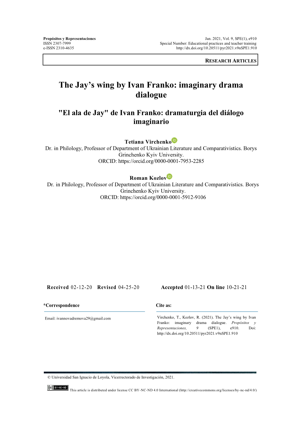 The Jay's Wing by Ivan Franko: Imaginary Drama Dialogue