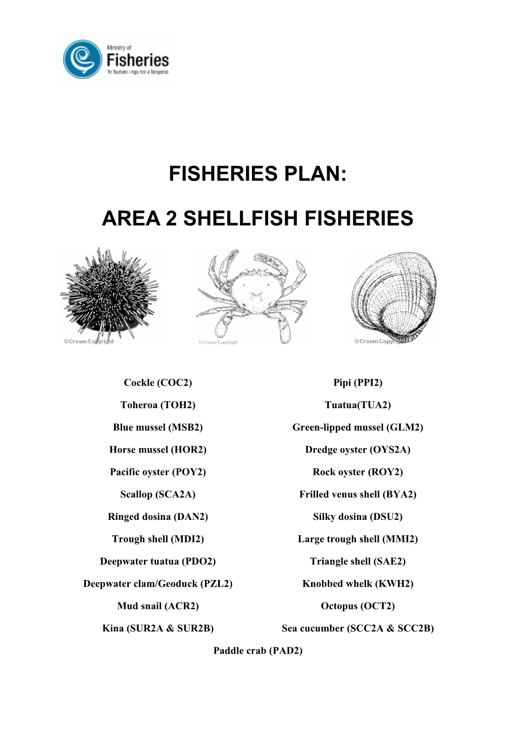 Fisheries Plan: Area 2 Shellfish Fisheries