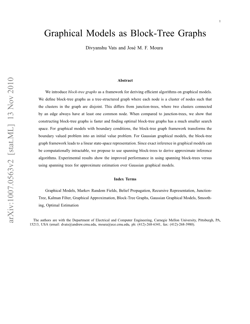 Graphical Models As Block-Tree Graphs