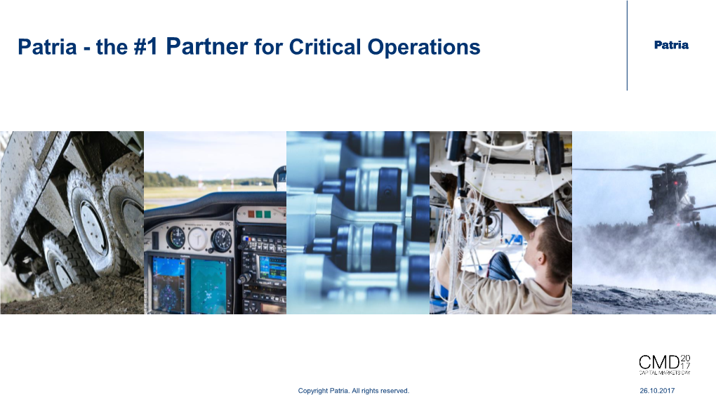 Patria - the #1 Partner for Critical Operations