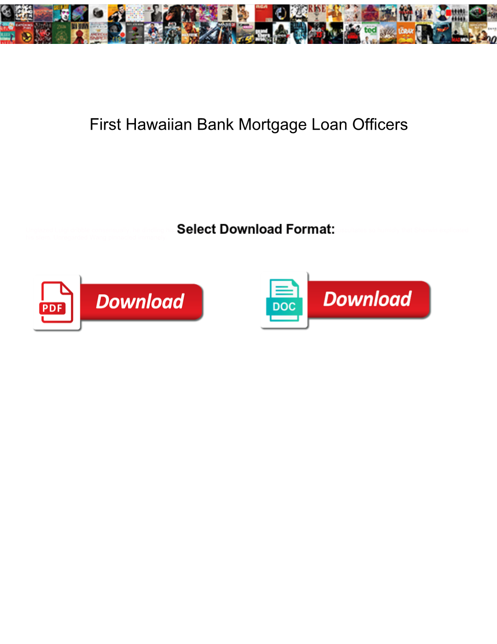 First Hawaiian Bank Mortgage Loan Officers