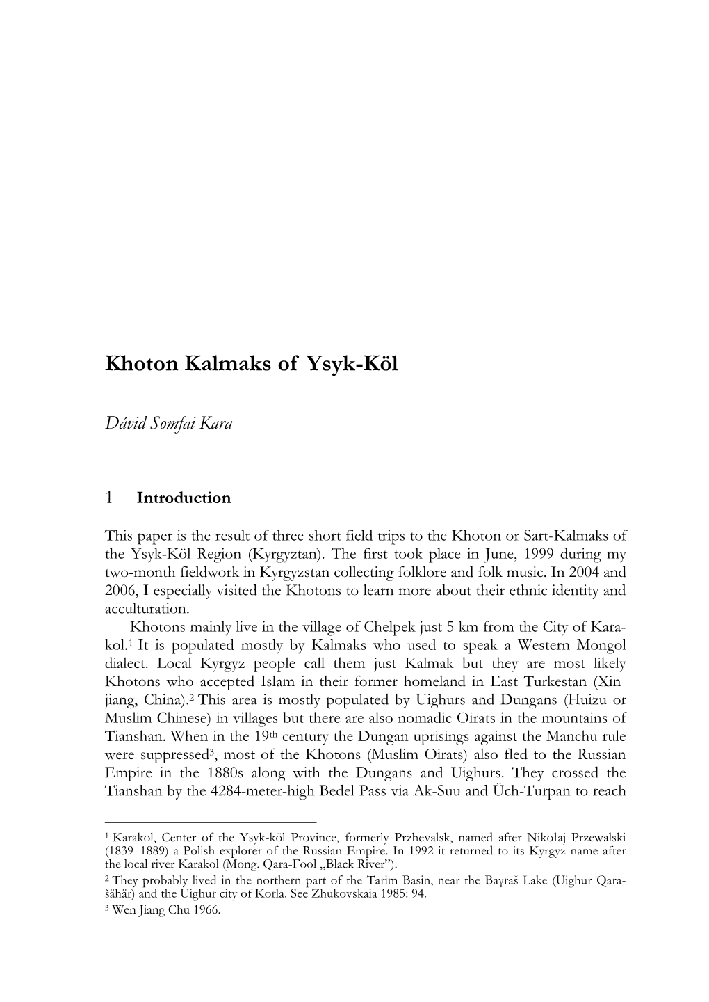 Oirat and Kalmyk Identity in the 20Th And21st Century