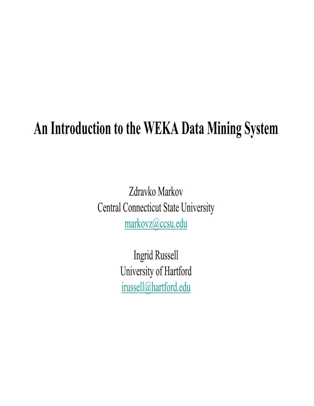 Weka Tutorial