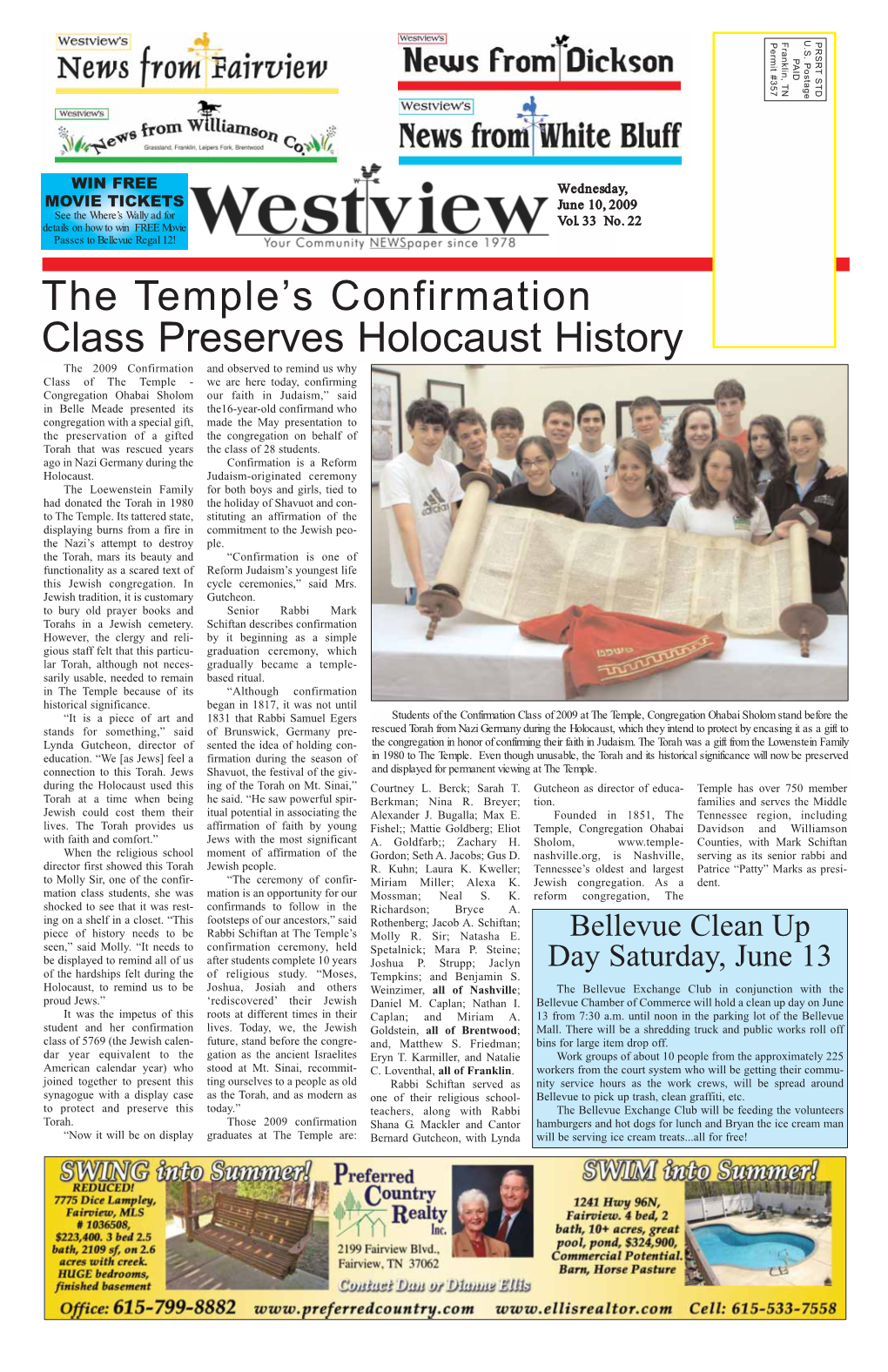 The Temple's Confirmation Class Preserves Holocaust History