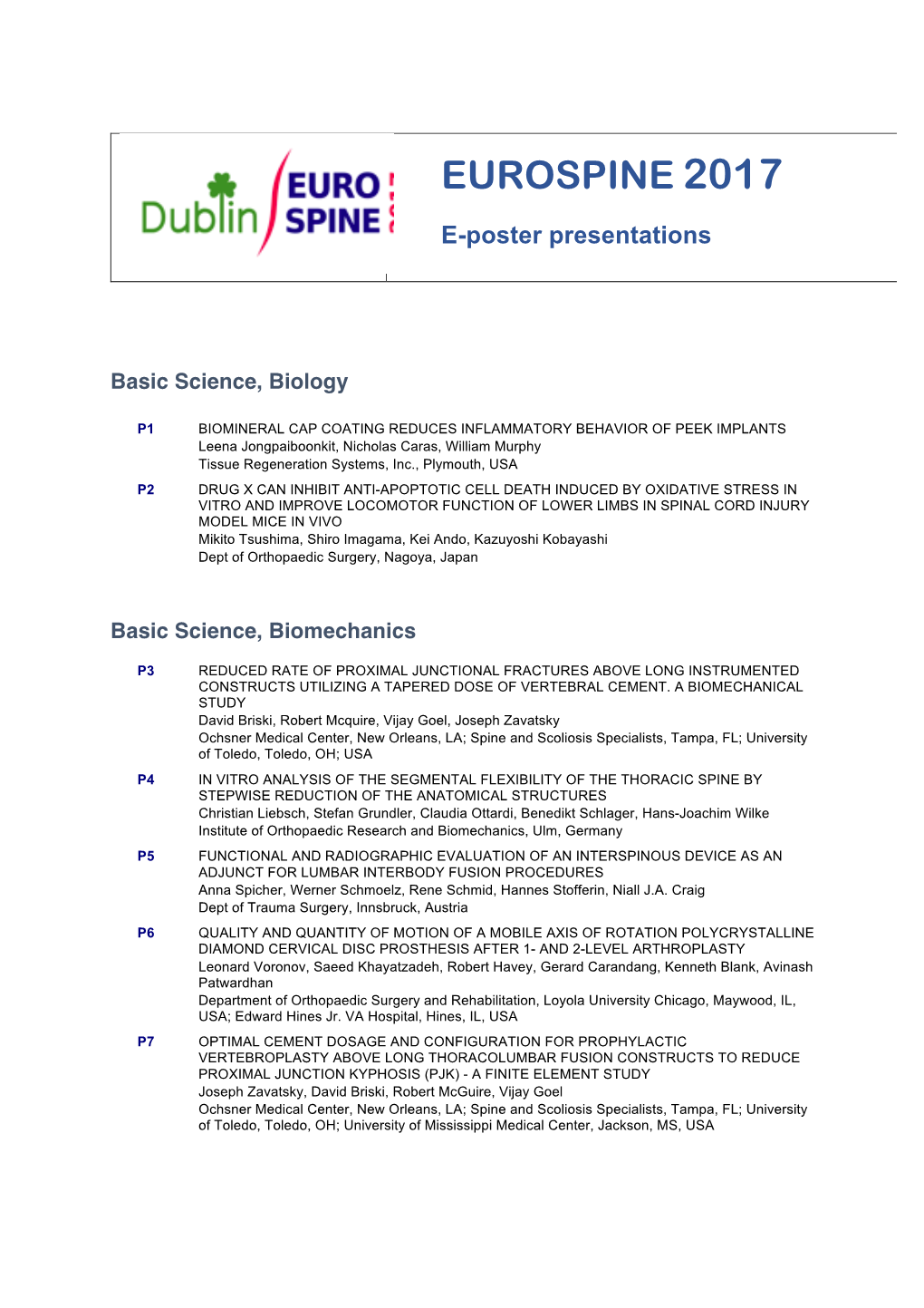 Eurospine 2017