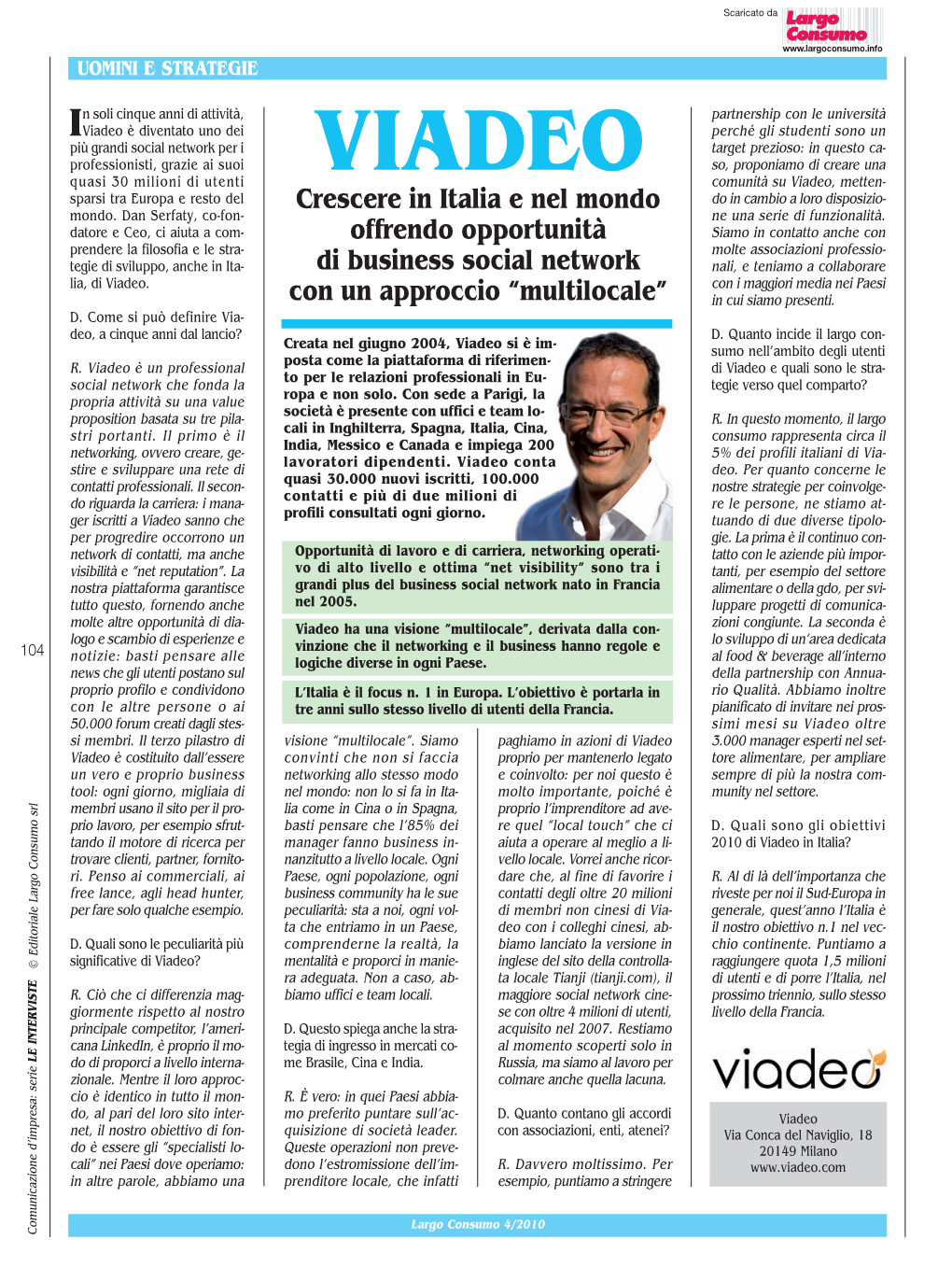 Viadeo: Intervista a Dan Serfaty, Co-Fondatore E