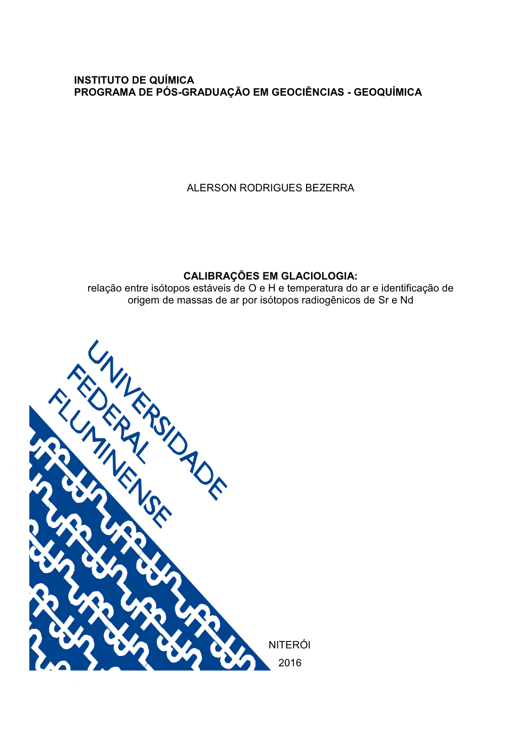 Geoquímica Alerson Rodrigues Bezerra