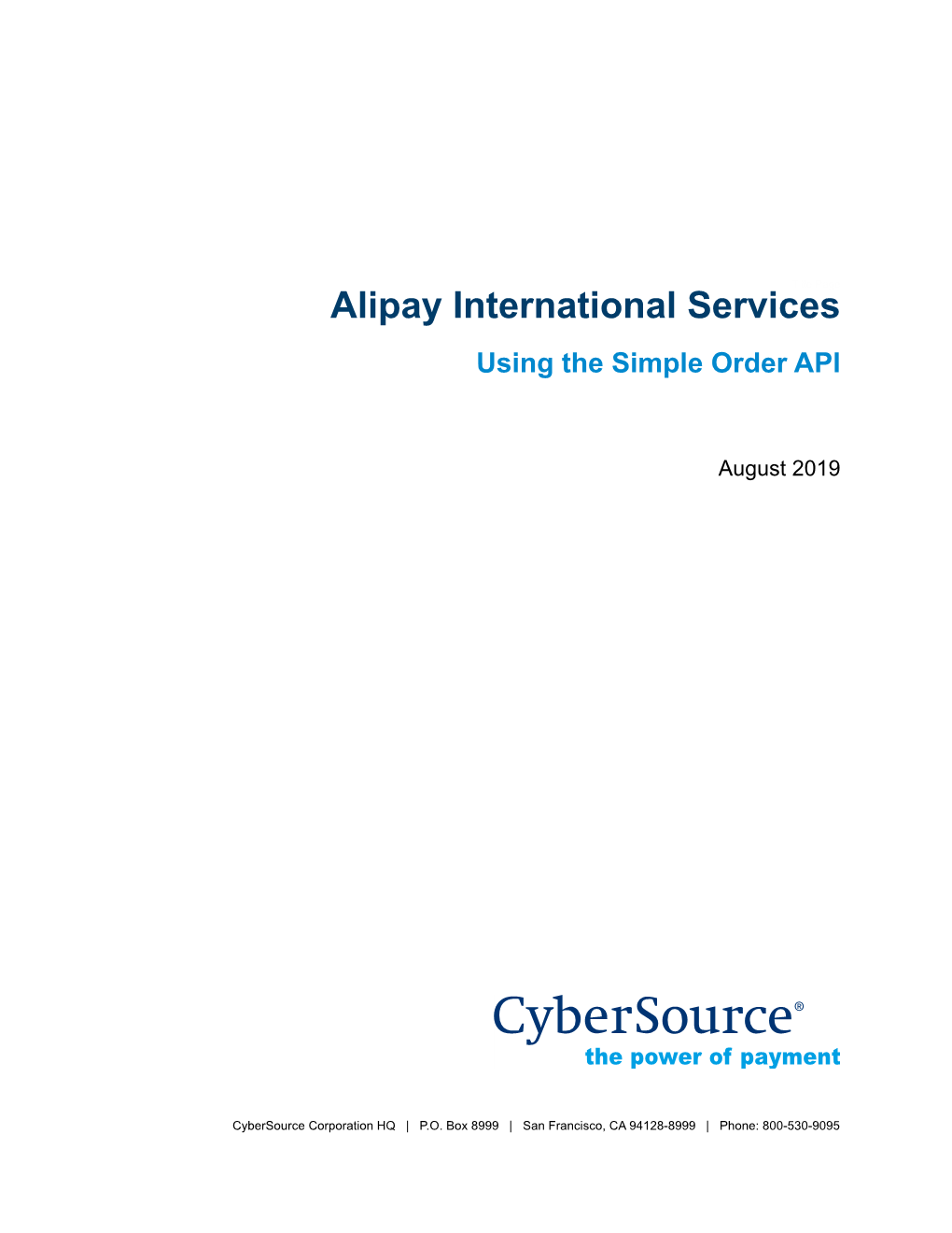 Alipay International Services Using the Simple Order API