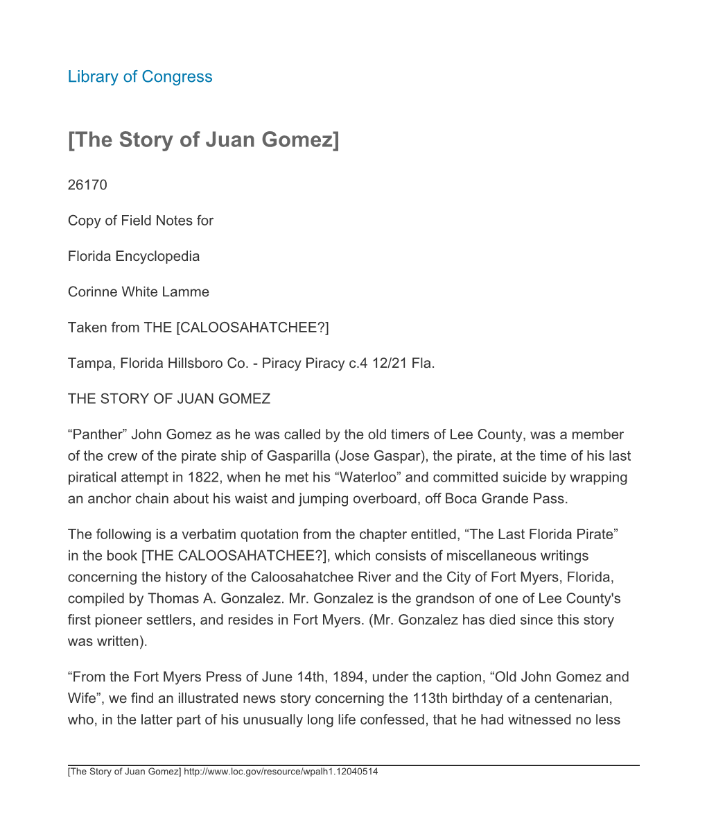 The Story of Juan Gomez]