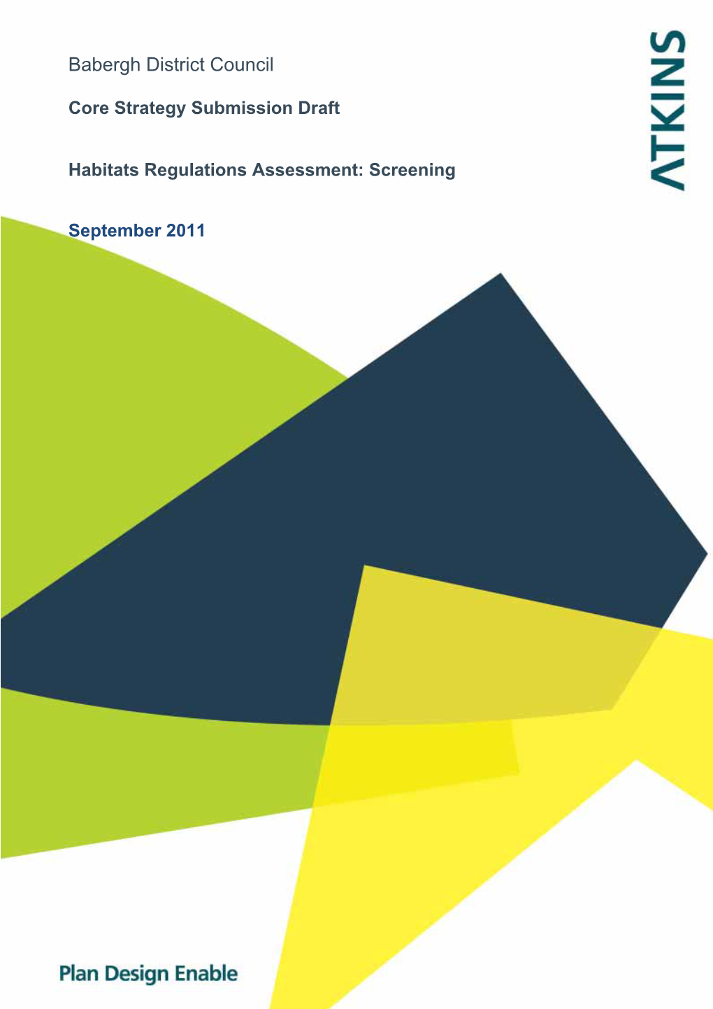 Habitats Regulation Assessment Screening Report