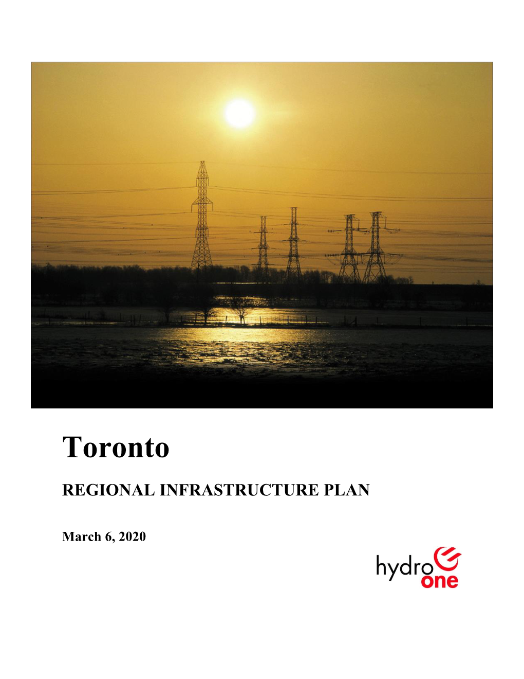 Toronto Regional Infrastructure Plan Mar6 2020