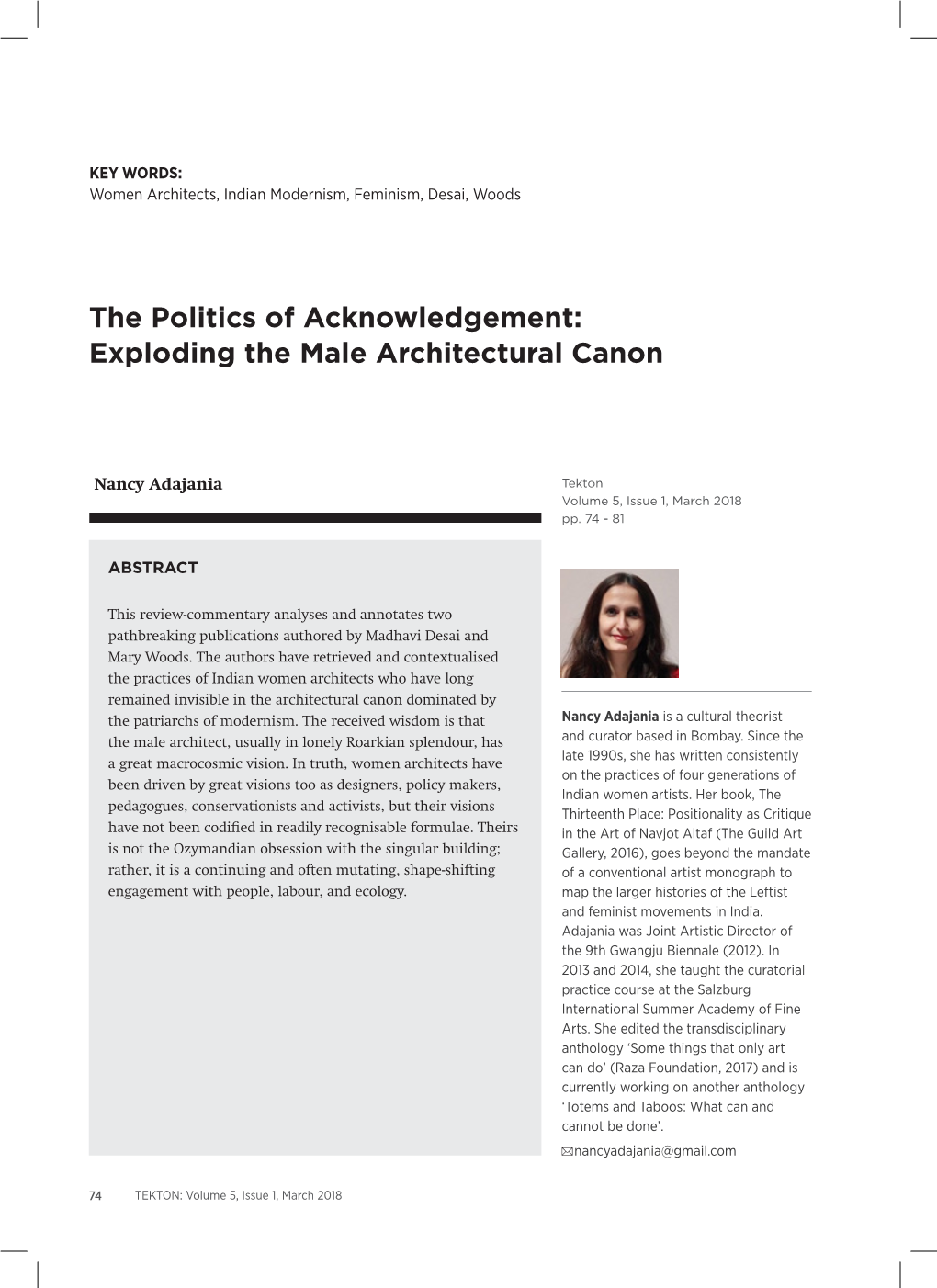 Exploding the Male Architectural Canon