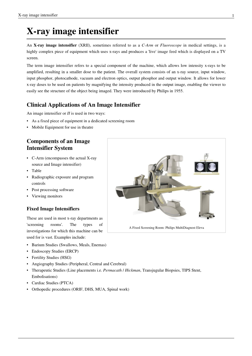 X-Ray Image Intensifier 1