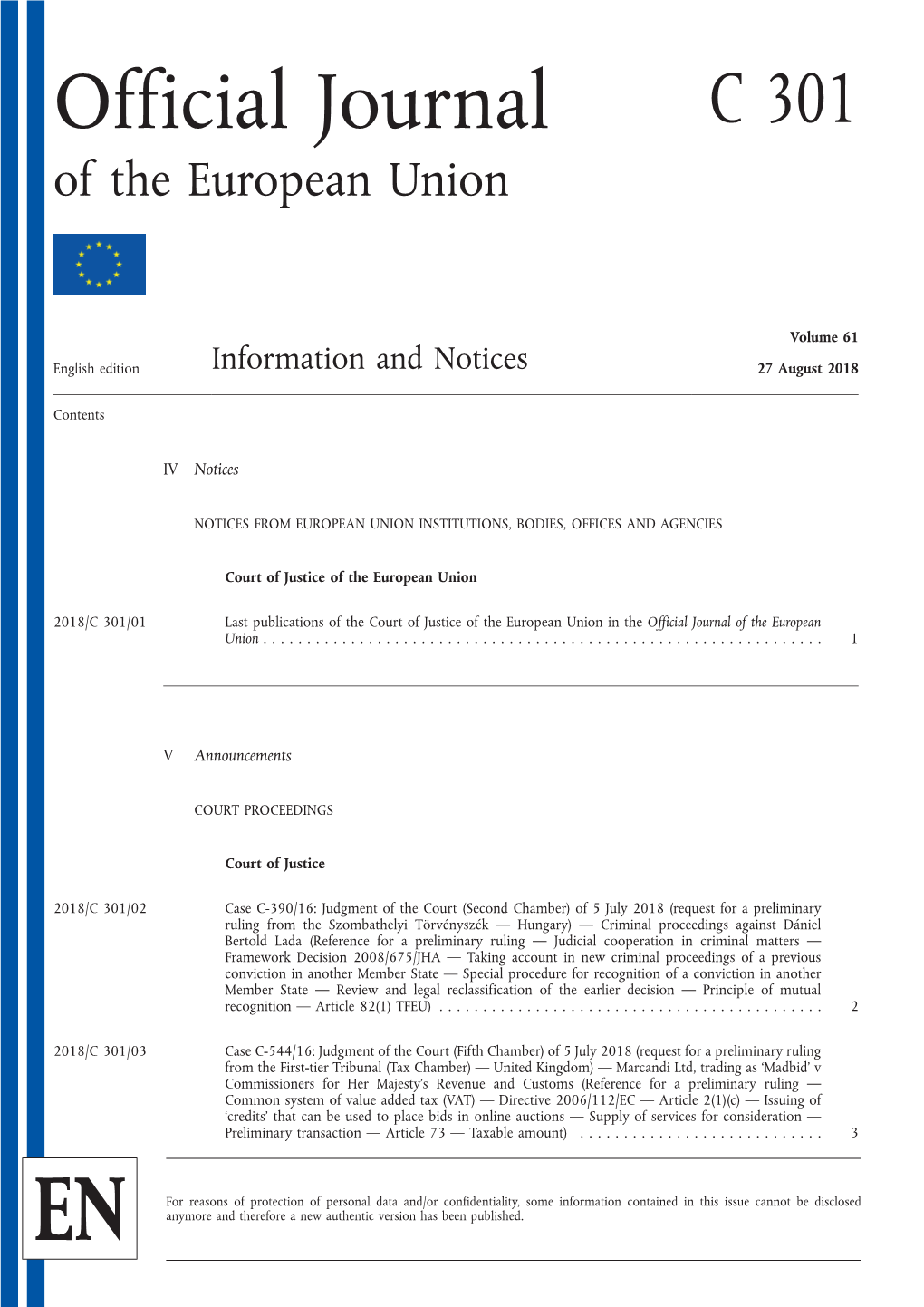 Cial Journal C 301 of the European Union