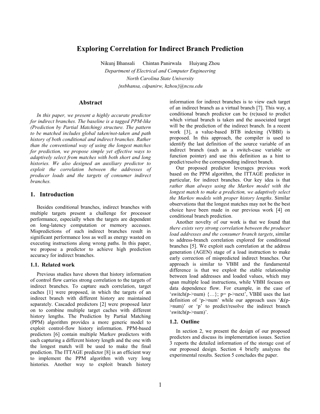 Exploring Correlation for Indirect Branch Prediction