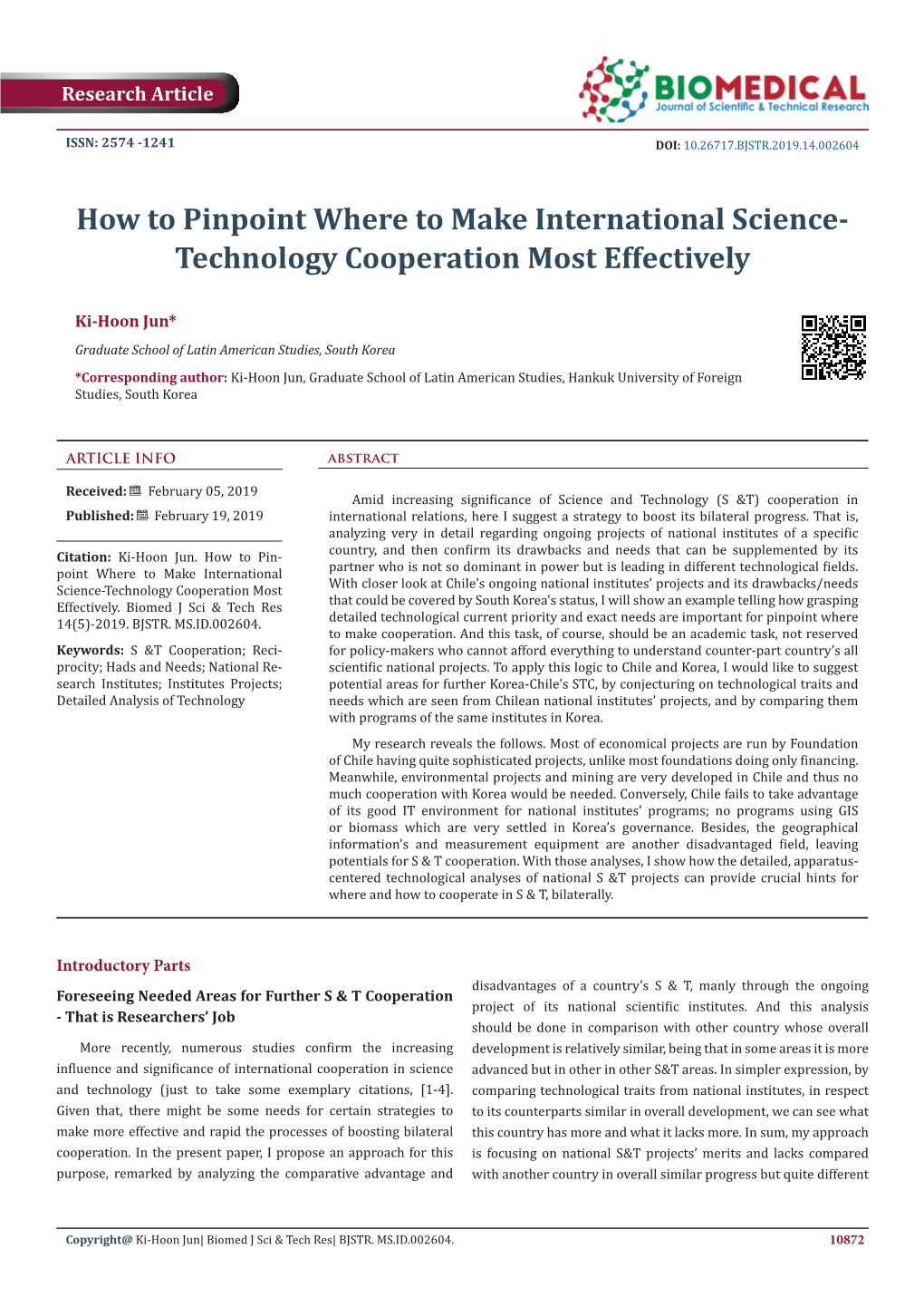 How to Pinpoint Where to Make International Science-Technology