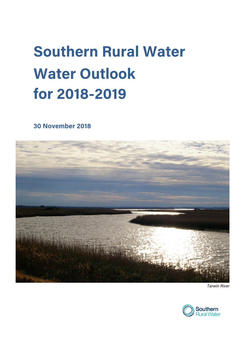 Southern Rural Water Water Outlook for 2018-2019