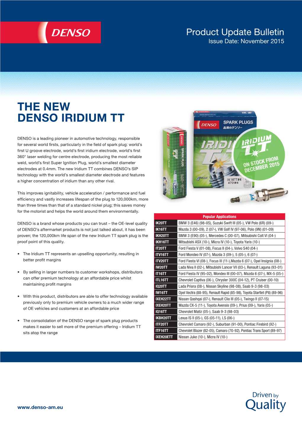 The New DENSO Iridium TT