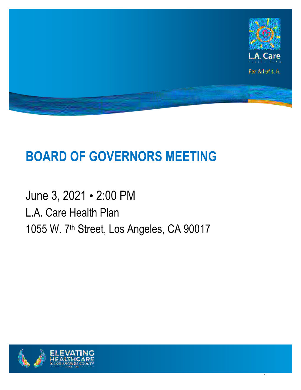 Board of Governors Meeting