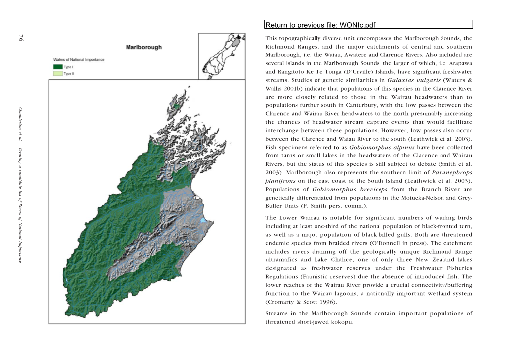 Identifying Freshwater Ecosystems of National Importance for Biodiversity