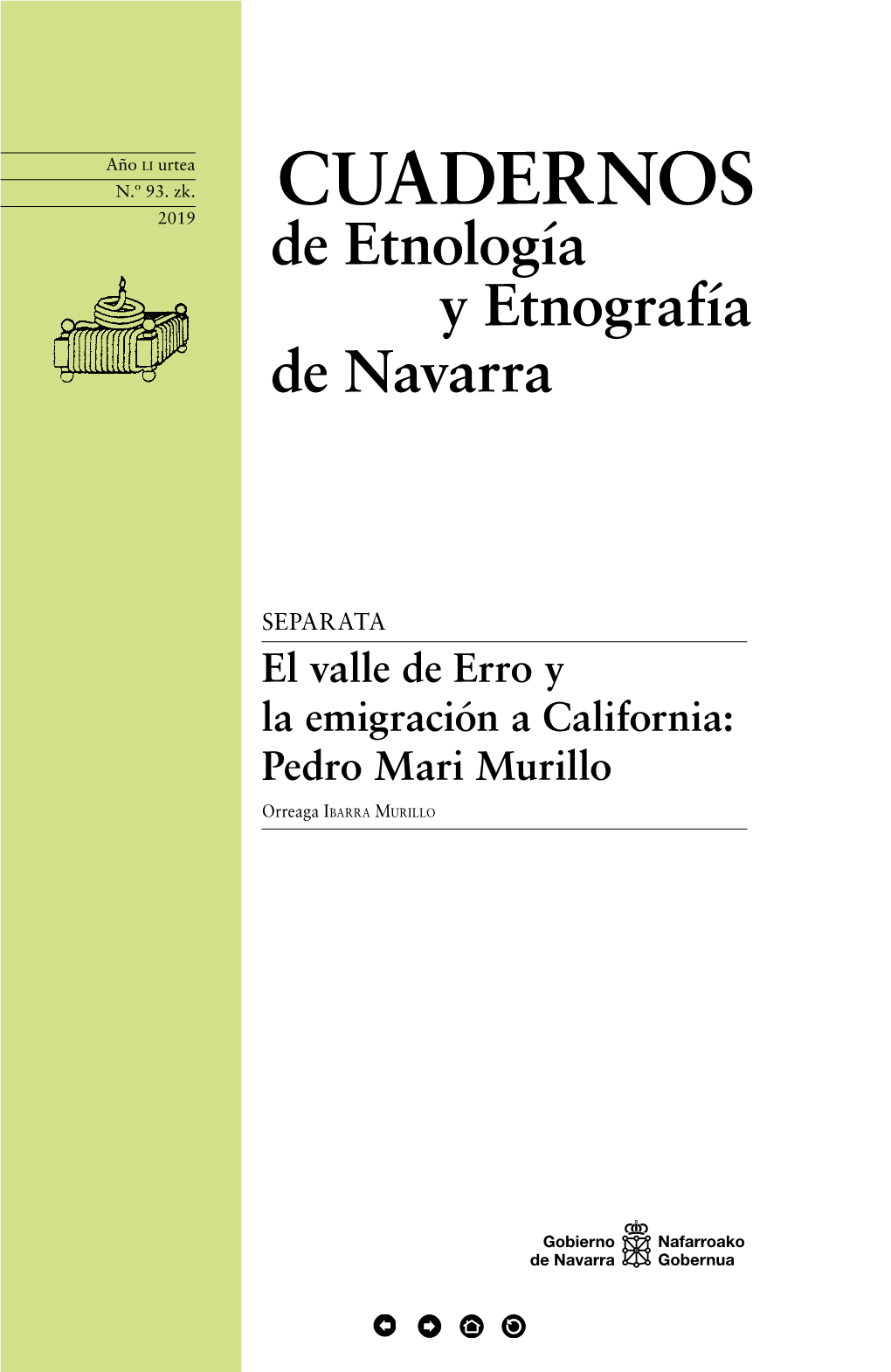 El Valle De Erro Y La Emigración a California: Pedro Mari Murillo