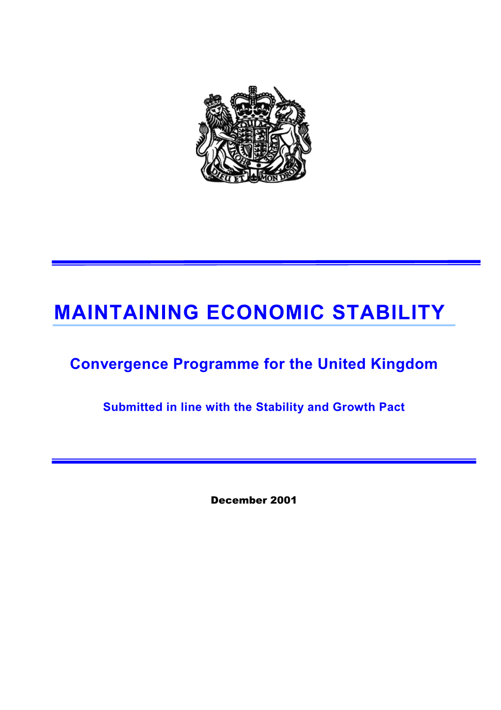 Maintaining Economic Stability