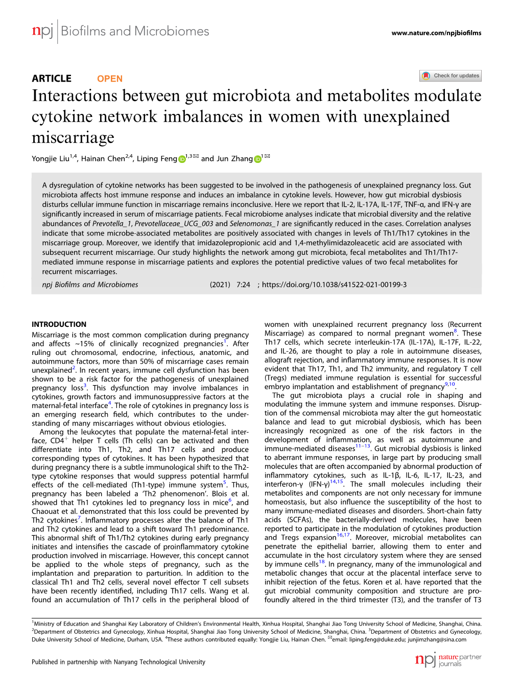 Interactions Between Gut Microbiota and Metabolites Modulate Cytokine