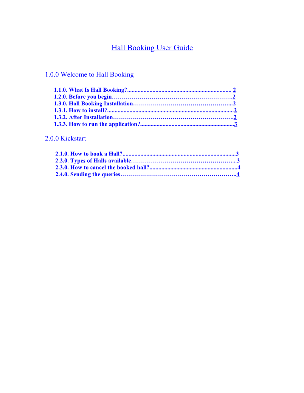 Hall Booking User Guide