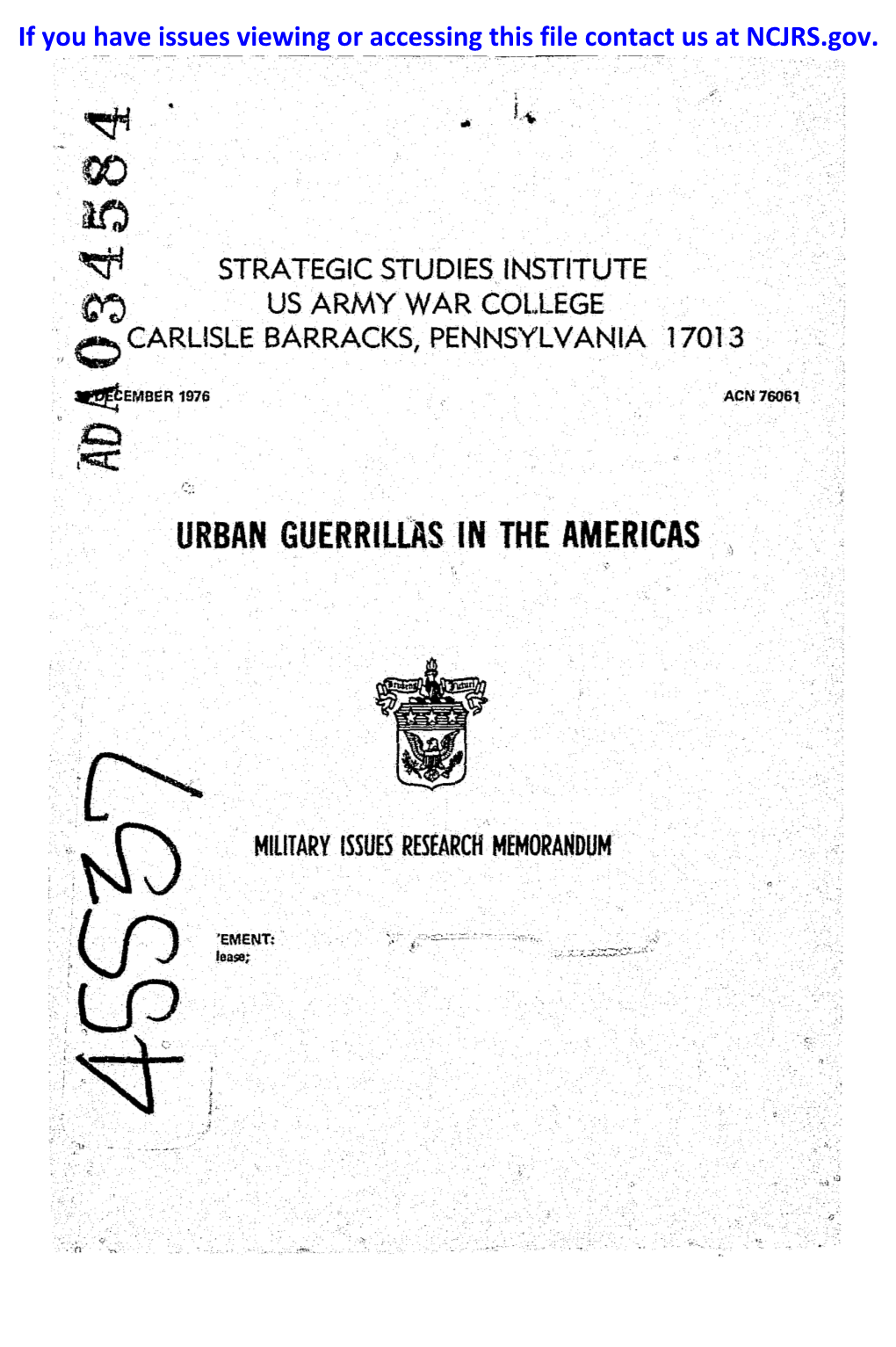 Urban Guerrillas in the Americas