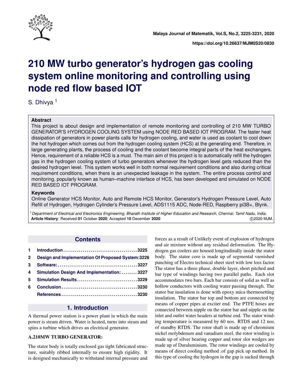 210 MW Turbo Generator's Hydrogen Gas