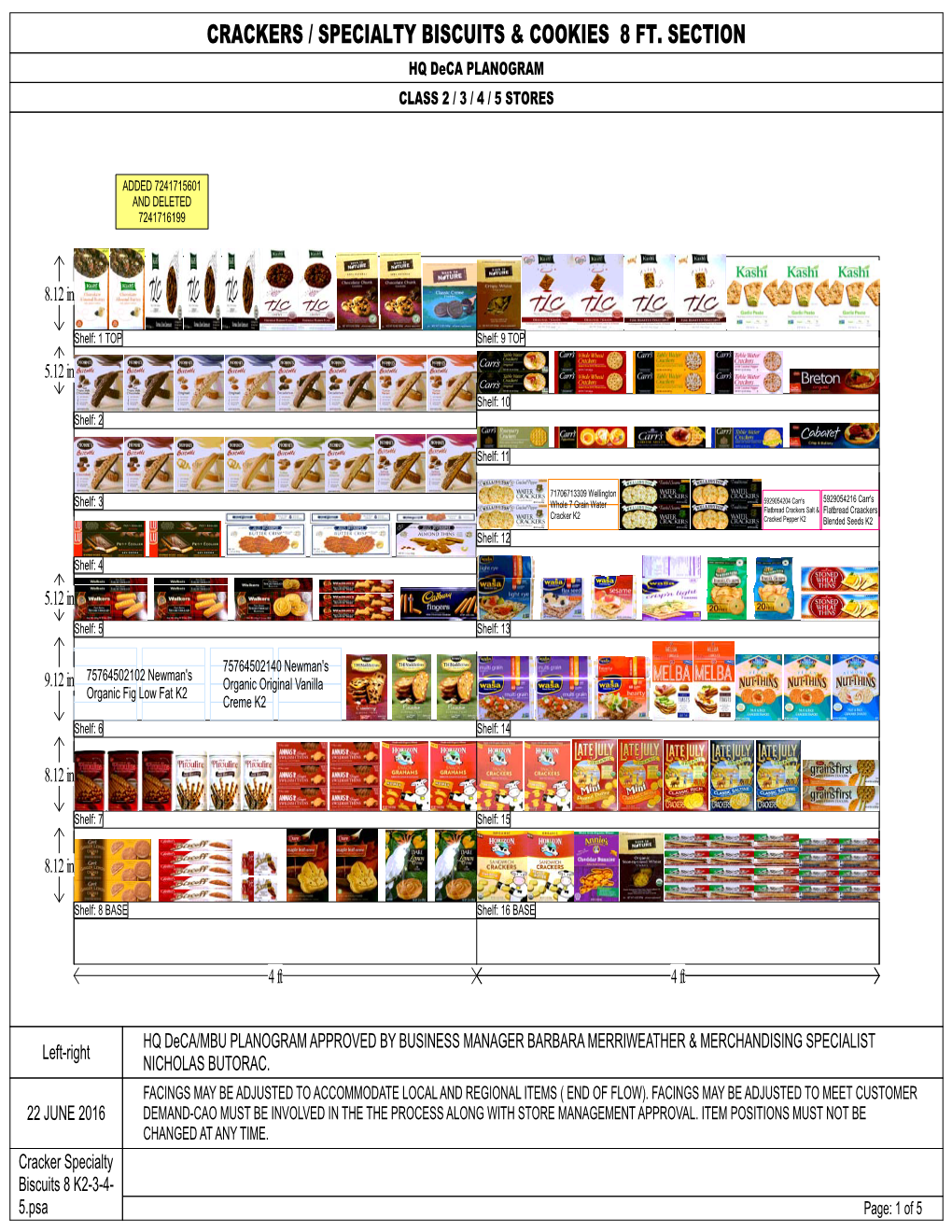 Crackers / Specialty Biscuits & Cookies 8 Ft. Section