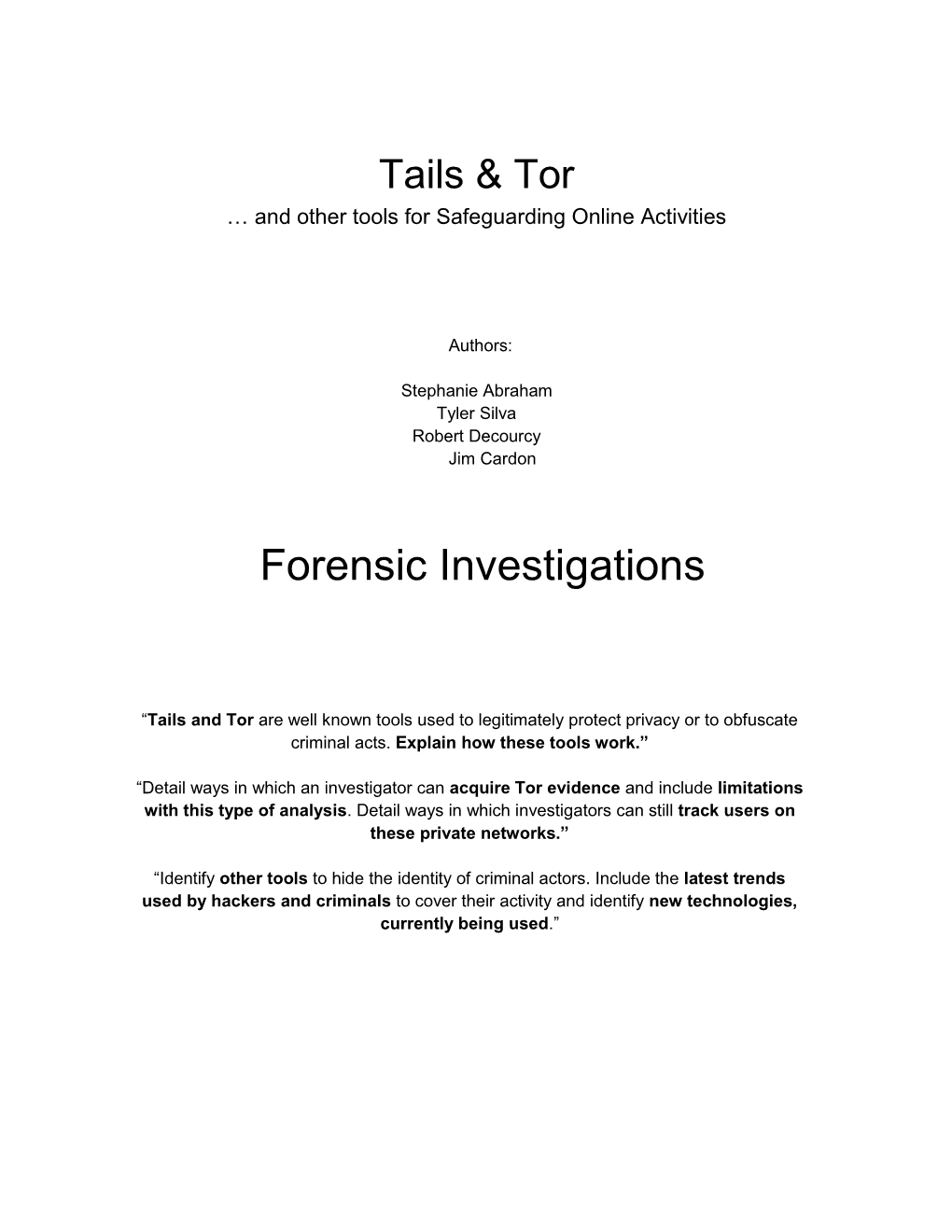 Forensic Investigations