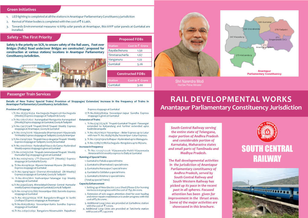 RAIL DEVELOPMENTAL WORKS Anantapur Parliamentary Constituency Jurisdiction