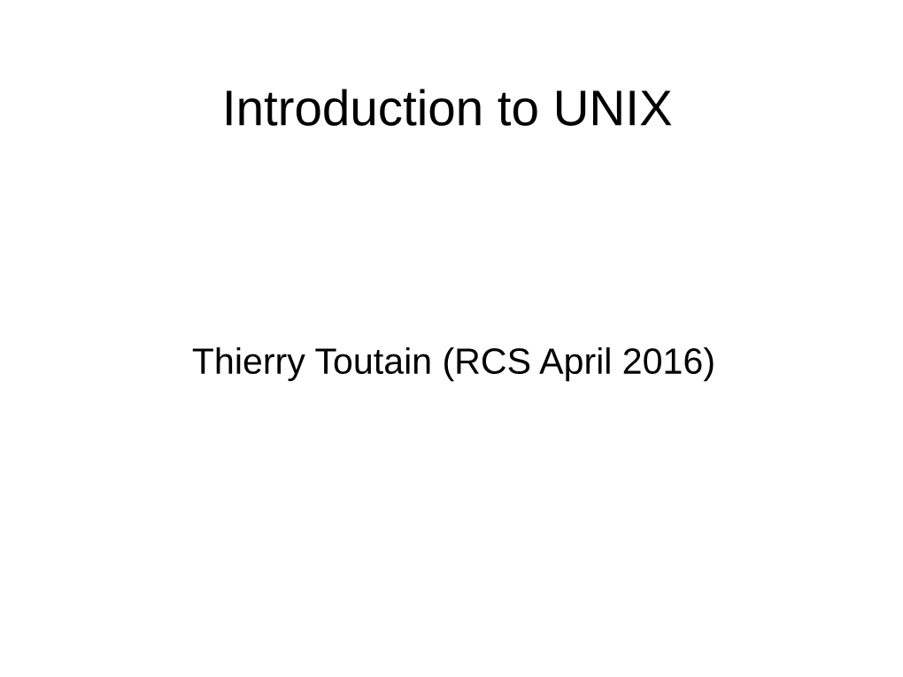 Introduction to UNIX