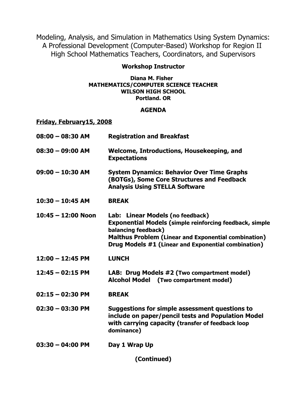 Modeling, Analysis and Simulation in Mathematics Using System Dynamics