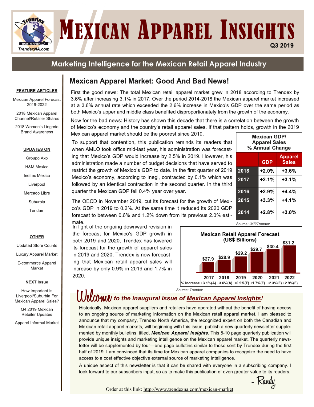 MEXICAN APPAREL INSIGHTS Q3 2019 Trendexna.Com