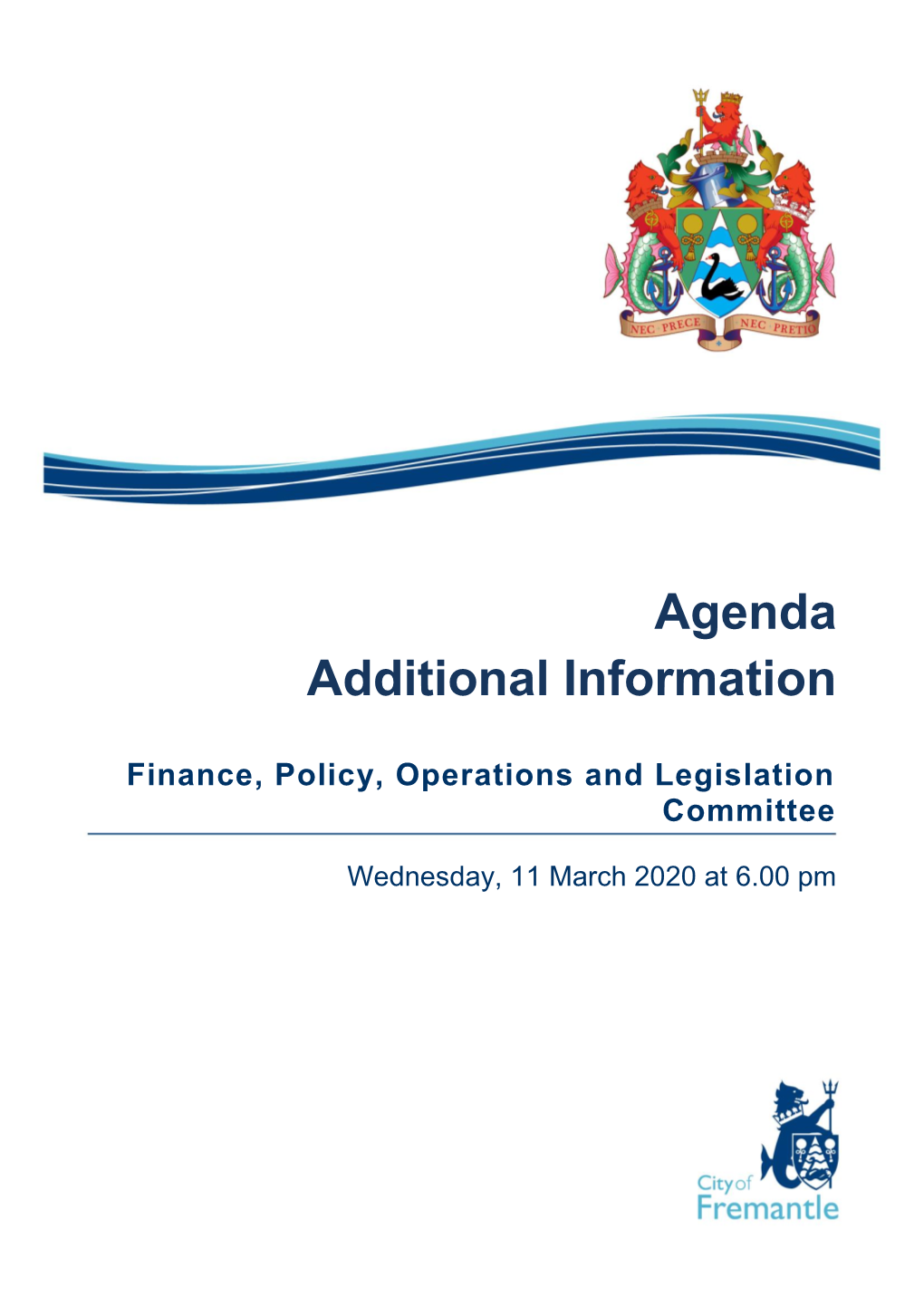 Agenda Additional Information