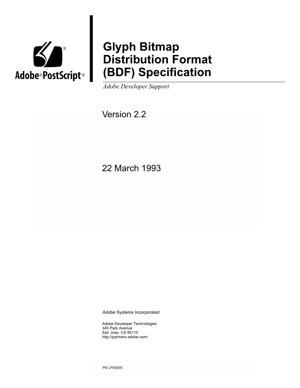 Glyph Bitmap Distribution Format (BDF) Specification