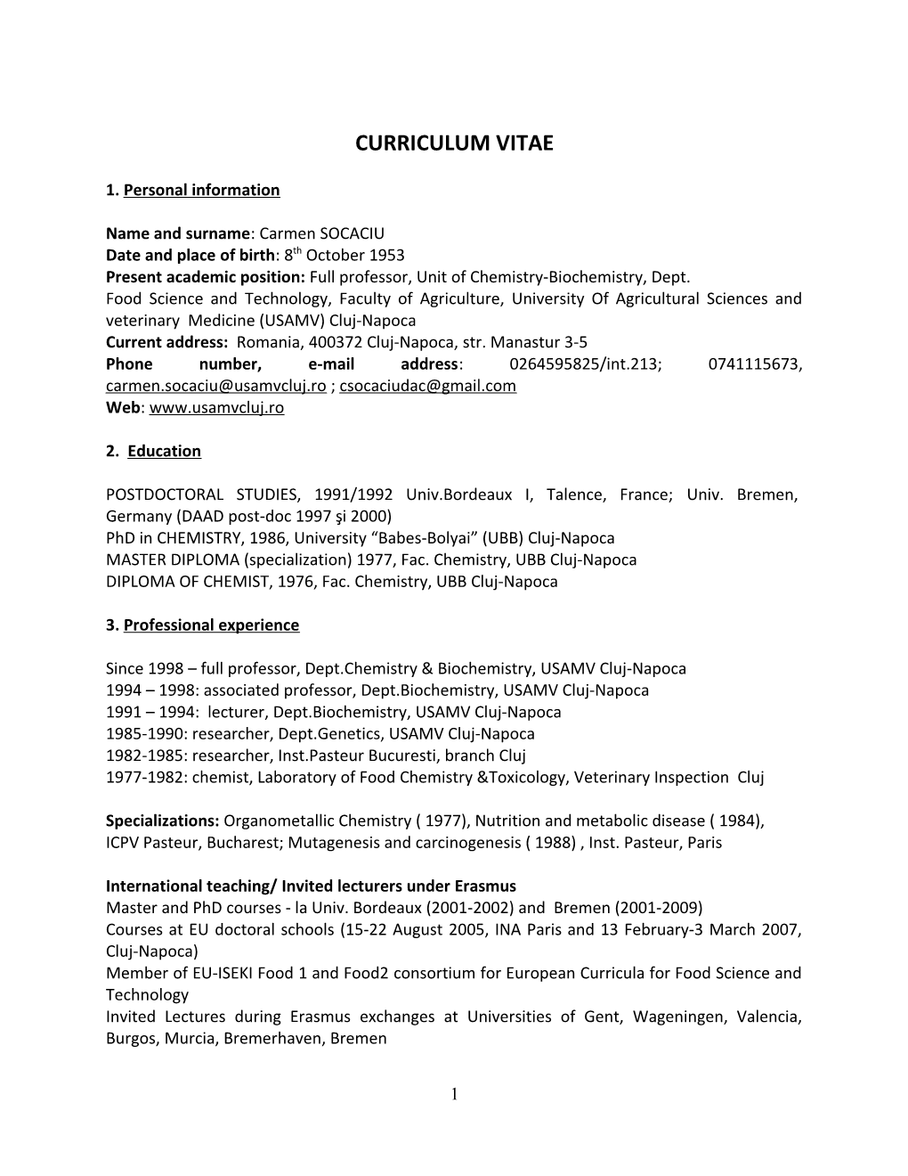 Curriculum Vitae s284