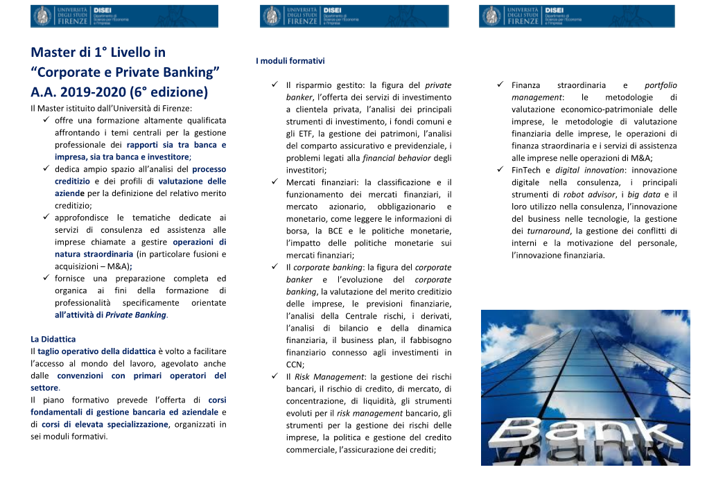 Corporate E Private Banking”  Il Risparmio Gestito: La Figura Del Private  Finanza Straordinaria E Portfolio A.A