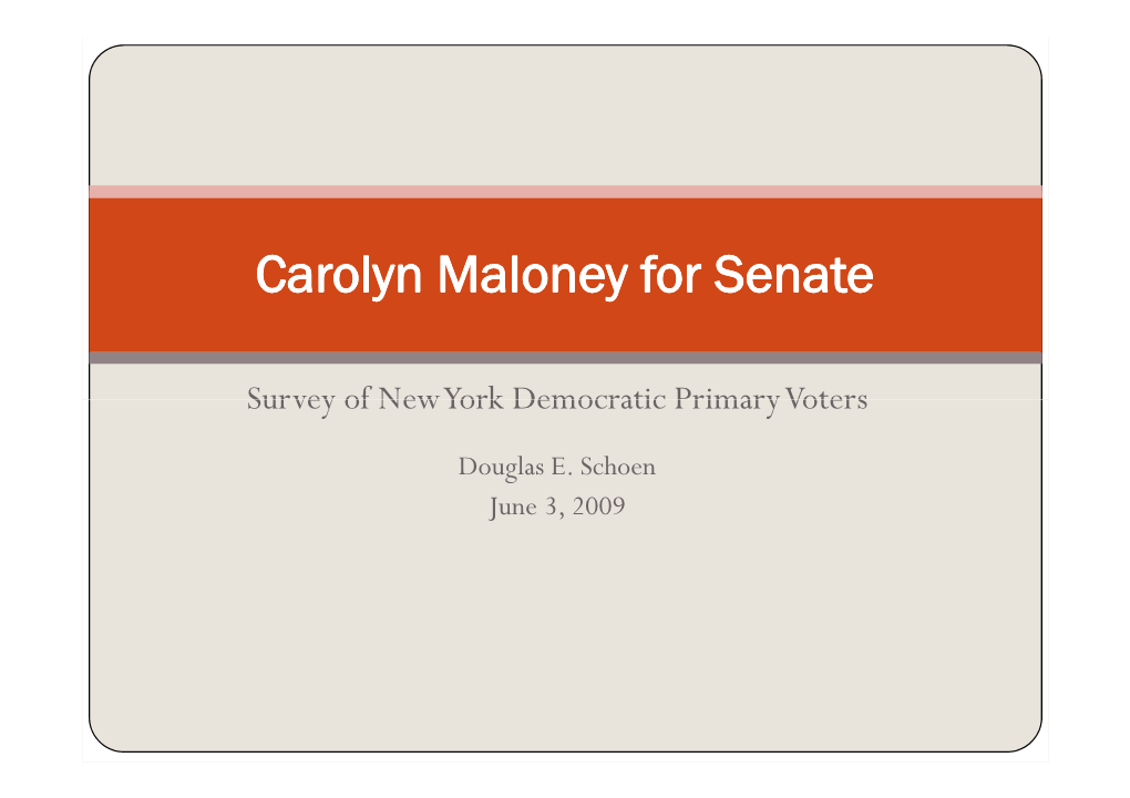 Carolyn Maloney for Senatesenatecarolyn