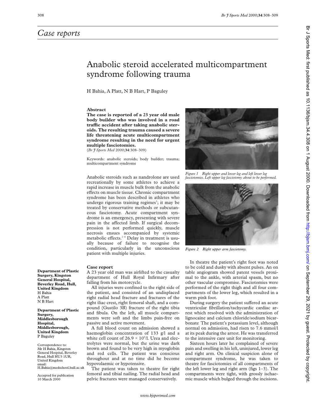 Case Reports Anabolic Steroid Accelerated Multicompartment