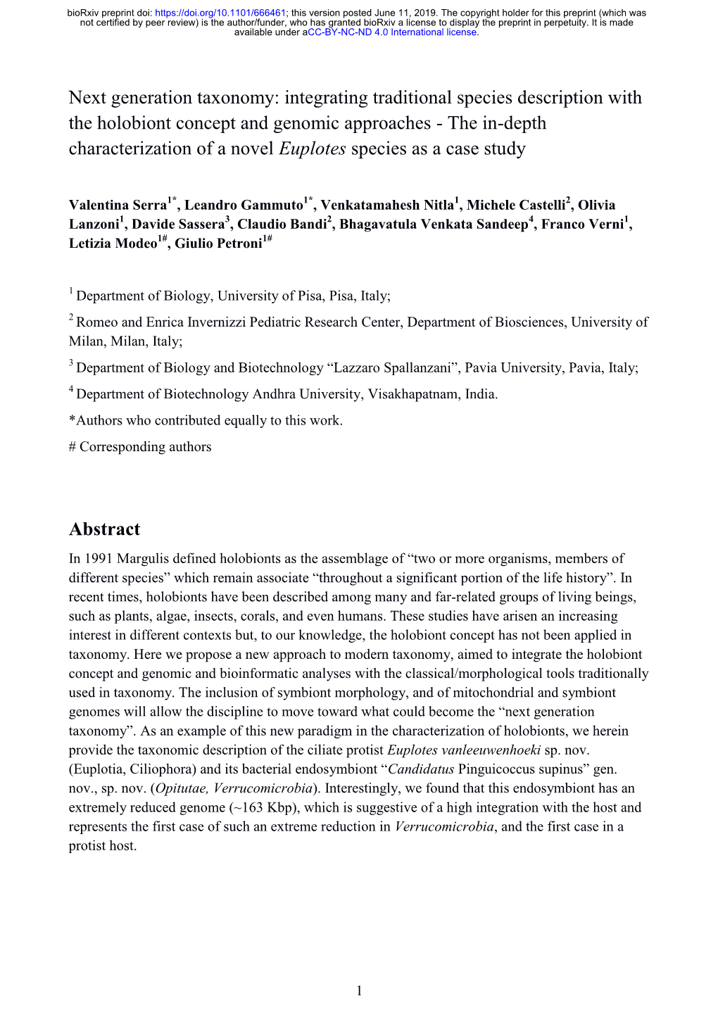 Next Generation Taxonomy: Integrating Traditional Species Description With